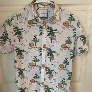 Mens Flamingo Short Sleeve Shirt